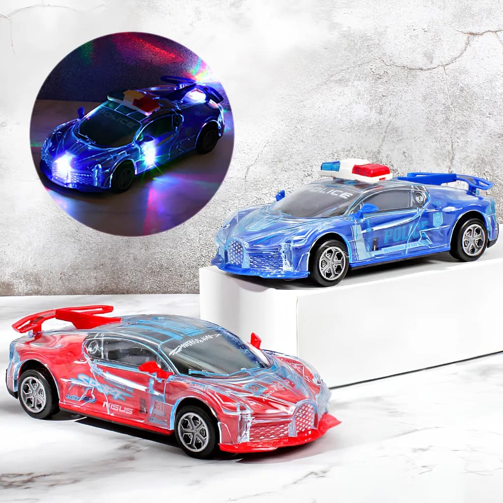 Mobil Balap Polisi LED & Musik